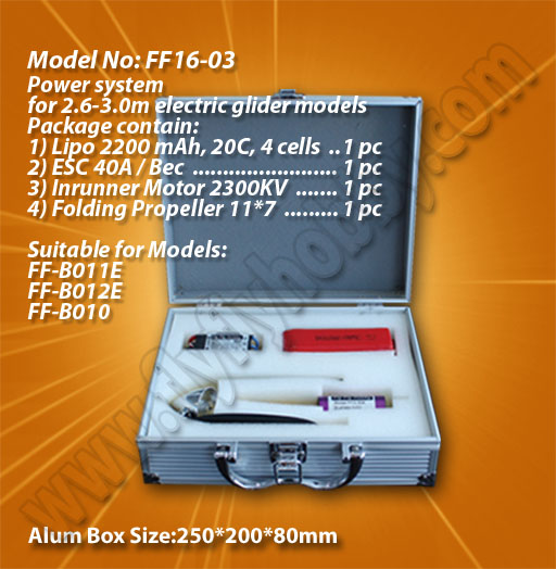 Power system for 2.6-3.0m elecrtic glider models