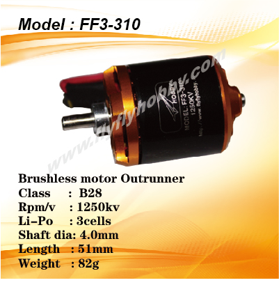 Brushless motor 1250KV outrunner